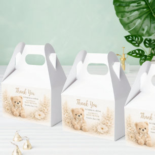 Ballotins Baby shower bohème neutre ourson en peluche