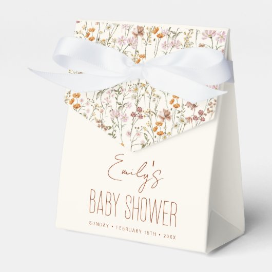 Ballotins Baby shower Boho Fleur sauvage En Terracotta En Fl (Verso)