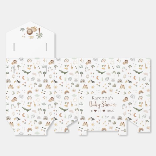 Ballotins Baby shower Boho Safari Aquarelle (Déplié)