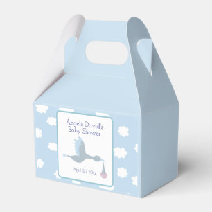Ballotins Baby shower Boy Stork avec ciel bleu et nuages