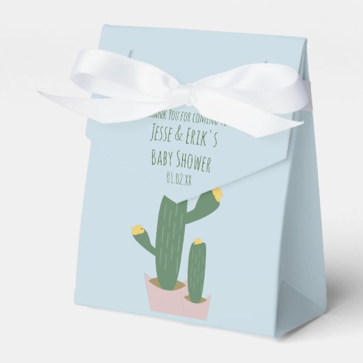 Ballotins Baby shower Cactus Cupcakes Merci bleu rose (Verso)