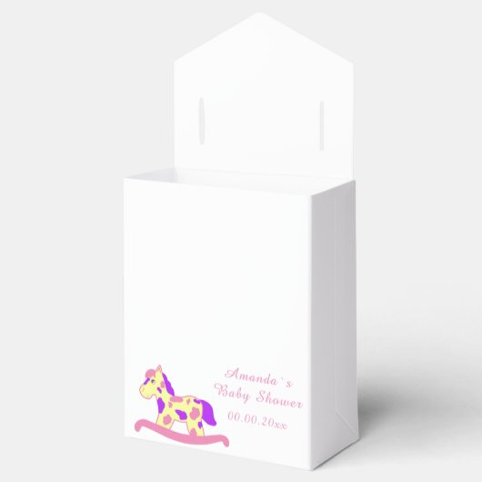 Ballotins Baby shower Cheval Rose et Jaune (Ouvert)