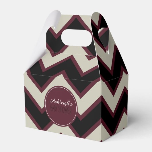 Ballotins Baby shower Chevron Noir Crème Rouge (Verso)