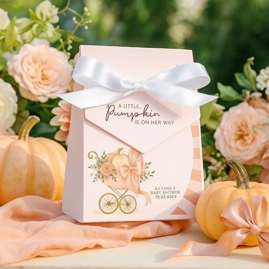 Ballotins Baby shower citrouille d'aquarelle rose Bow