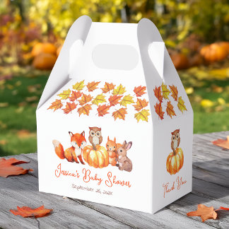 Ballotins Baby shower citrouille Feuilles d'automne Animaux 