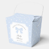 Ballotins Baby shower classique Pois Dusty Blue Bow Boy (Recto)