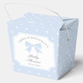 Ballotins Baby shower classique Pois Dusty Blue Bow Boy (Verso)