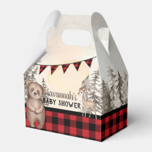 Ballotins Baby shower d'animaux des forêts de Buffalo Plaid