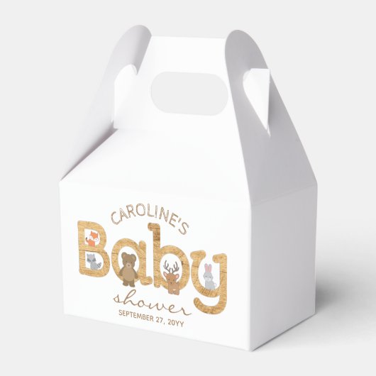 Ballotins Baby shower d'animaux rustiques en bois (Verso)