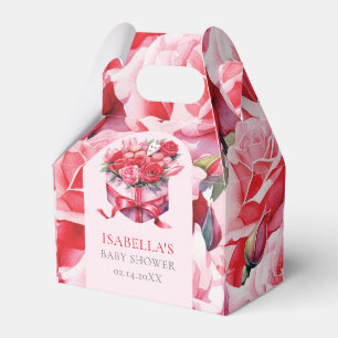 Ballotins Baby shower d'arc floral rouge personnalisé