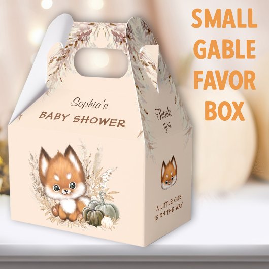 Ballotins Baby shower d'automne Cute Fox Pampas Citrouille B