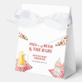 Ballotins Baby shower de bières de pizza moderne Rustique (Recto)