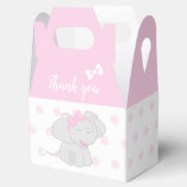 Ballotins Baby shower de boîte rose douce avec éléphant (Ouvert)