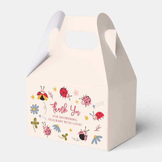 Ballotins Baby shower de bugs rouges de Ladybug (Verso)