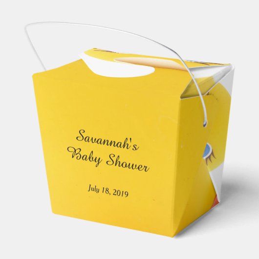 Ballotins Baby shower de canards en caoutchouc jaune (Arrière)