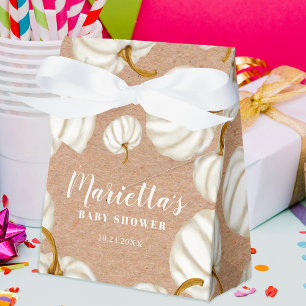 Ballotins Baby shower de chute blanc Little citrouille