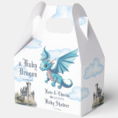 Ballotins Baby shower de dragon bleu médiéval customisé (Recto)