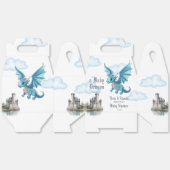 Ballotins Baby shower de dragon bleu médiéval customisé (Déplié)