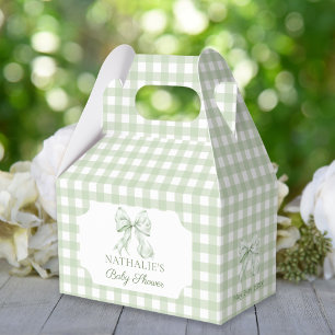 Ballotins Baby shower de En vichy Sage Green Bow