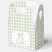 Ballotins Baby shower de En vichy Sage Green Bow (Ouvert)