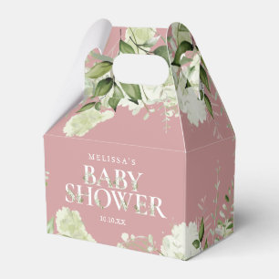Ballotins Baby shower de feuillage botanique Dusty Rose