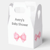 Ballotins Baby shower de fille rose Bow moderne (Ouvert)