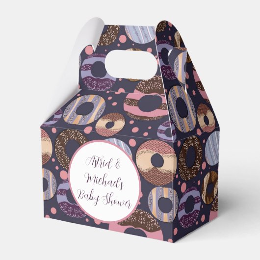 Ballotins Baby shower de filles violettes de beignes douces (Verso)