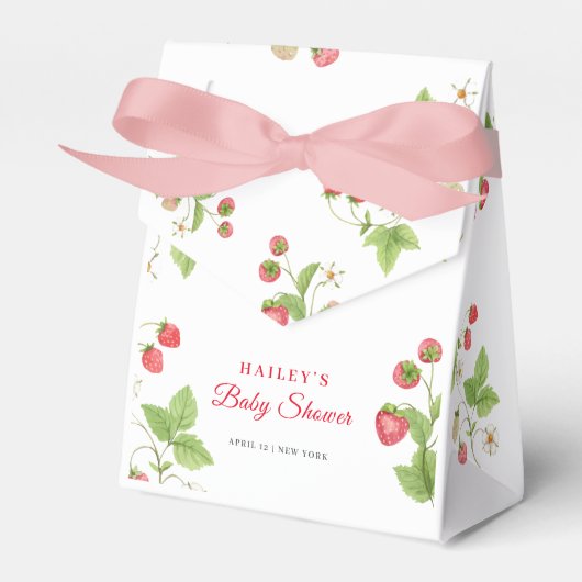 Ballotins Baby shower de fraise doux simple (Verso)