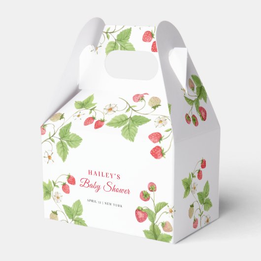 Ballotins Baby shower de fraise doux simple (Verso)