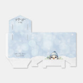 Ballotins Baby shower de garçon bleu pingouin mou (Déplié)