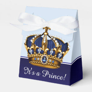 Ballotins Baby shower de garçon Blue Gold Crown