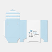 Ballotins Baby shower de garçon Blue White Elephant (Déplié)