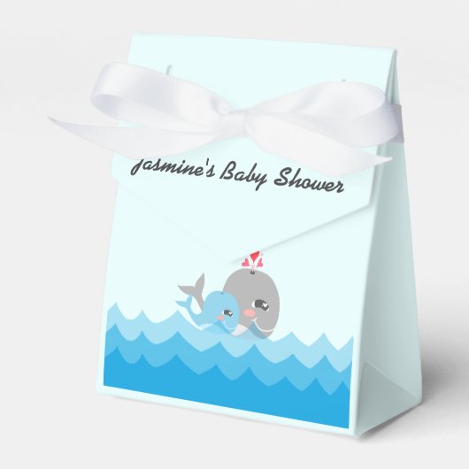 Ballotins Baby shower de garçon de baleine mignonne (Verso)