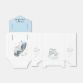 Ballotins Baby shower de garçon Faveurs (Eléphant couché) Dr (Déplié)