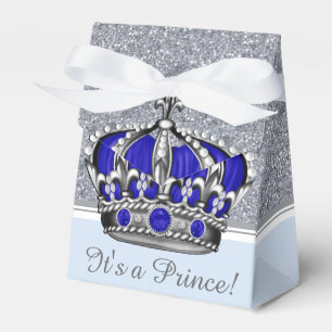 Ballotins Baby shower de garçon princier d'argent bleu