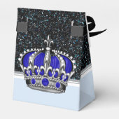 Ballotins Baby shower de garçon princier d'argent bleu (Arrière)