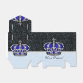 Ballotins Baby shower de garçon princier d'argent bleu (Déplié)