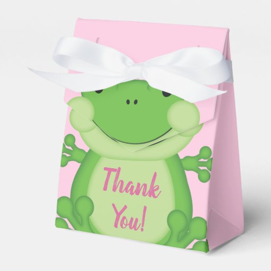 Ballotins Baby shower de grenouille rose (Verso)