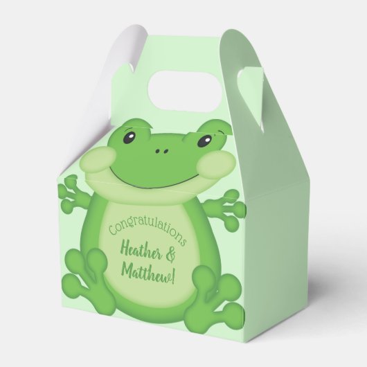 Ballotins Baby shower de grenouille vert (Verso)