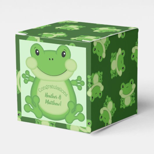 Ballotins Baby shower de grenouille vert (Verso)