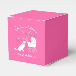 Ballotins Baby shower de la fille rose de Golden Retriever