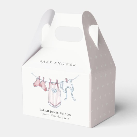 Ballotins Baby shower de linge simple rose fille (Verso)