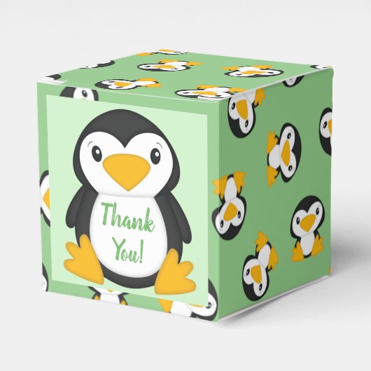 Ballotins Baby shower de pingouin vert (Verso)