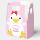 Ballotins Baby shower de poulet ferme rose (Ouvert)