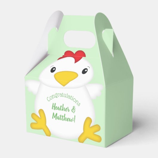 Ballotins Baby shower de poulet vert (Verso)