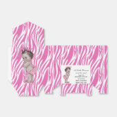 Ballotins Baby shower de princesse Vintage rose Zebra (Déplié)