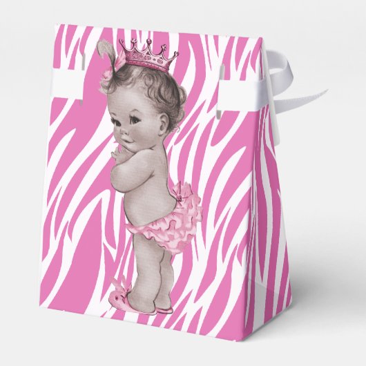 Ballotins Baby shower de princesse Vintage rose Zebra (Arrière)