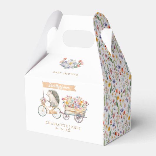 Ballotins Baby shower de printemps de hérisson mignon cultiv (Arrière)