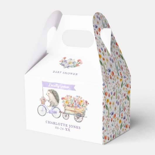 Ballotins Baby shower de printemps de hérisson mignon cultiv (Verso)