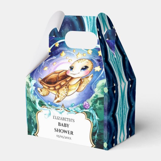 Ballotins Baby shower de tortue mûre simple (Verso)